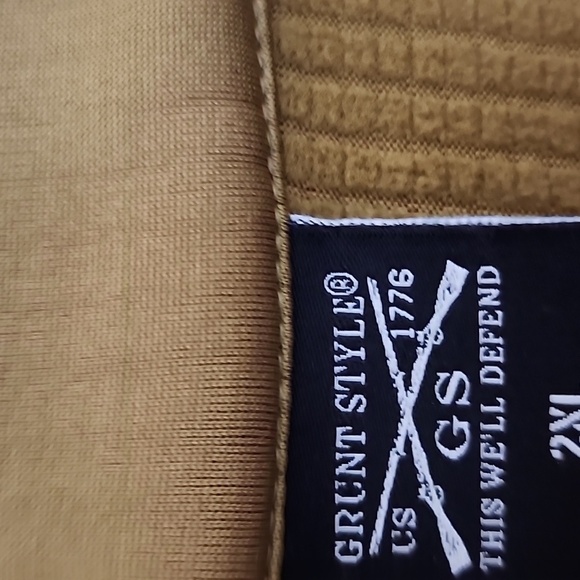 Grunt Style 2XL Tactical Pullover Hoodie Quarter Zip Coyote Brown USA Flag - Picture 7 of 16
